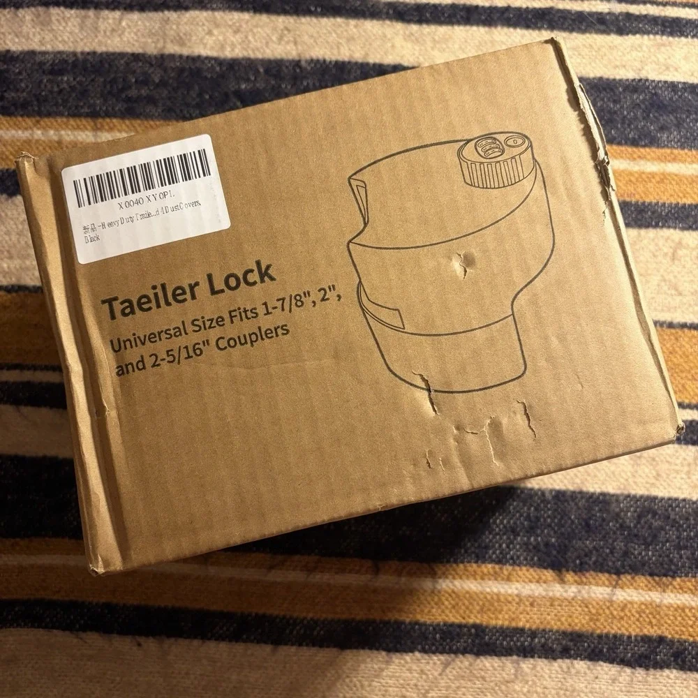Taeiler Trailer Lock Universal Fit Black Combination Heavy Duty Coupler Security